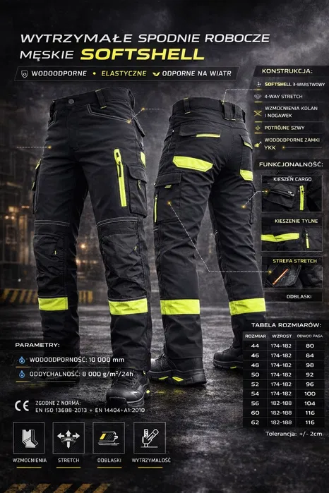 elastyczne spodnie robocze softshell elastyczne spodnie robocze softshell